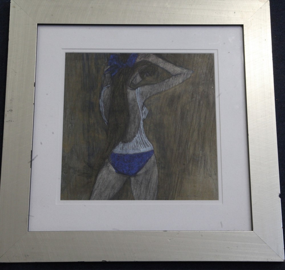 Alistair Michie, pencil and watercolour, The Blue Ribbon, signed, 29 x 29cm